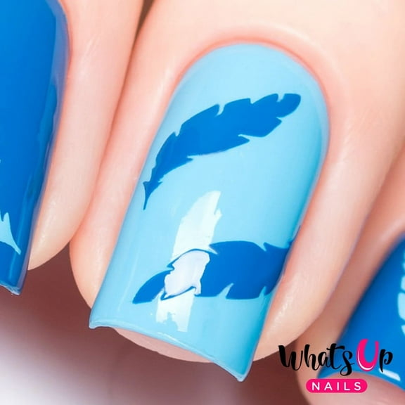 Whats Up Nails Feather Vinyl Stencils for Nail Art Design