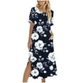 thumbnail image 2 of Ovzne Robes pour Femmes Robe Unie Ample Décontractée Mode Manches Longues Robe à Col Manches Longues Grande Taille Robe Maxi Manches Longues Imprimée Liquidation, 2 of 6