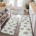 thumbnail image 2 of Blue Highland Cow Bucket Flower Pattern Kitchen Rugs Sets Of 3,Kitchen Runner Rugs Non Skid Washable,Decorative Kitchen Floor Mats for Kitchen,Sink,Laundry,17"x30"+ 17"x47" + 17"x59", 2 of 6