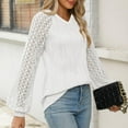 thumbnail image 2 of AELand Women's Long Sleeve Shirts V-Neck Lace Tops 2025 Spring Fashion Clothes Knitted Y2k Blouses, 2 of 7