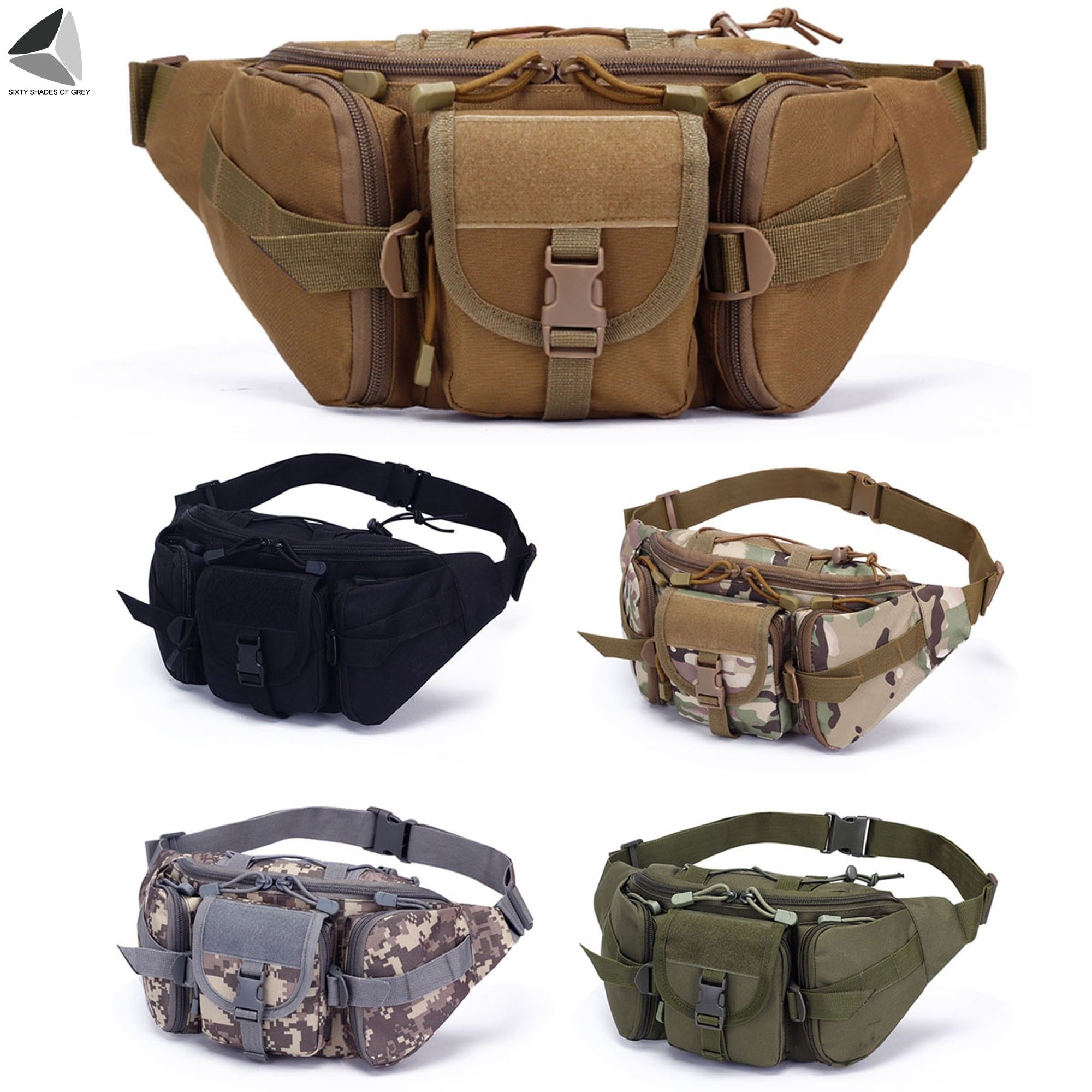PULLIMORE Fanny Pack Waist Bag Pack Utility Hip Pack Bag with Adjustable Strap Waterproof for Outdoors Fishing Cycling Camping Hiking Traveling Hunting (Camouflage) - image 5 of 9