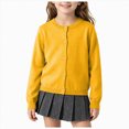 thumbnail image 3 of HFHAPW Girls Boys Cardigan Long Sleeve Button Down Sweater Toddler Kids Knit School Uniforms Sweaters,6-12 M, 3 of 6