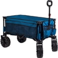 thumbnail image 1 of Timber Ridge Beach Garden Camping Folding Wagon Utility Cart w/Cupholder, Blue, 1 of 2