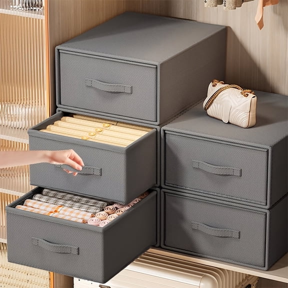 Drawer Storage Box Fabric Wardrobe Organizer Foldable Clothes Storage Bin With Lid for Underwear Socks