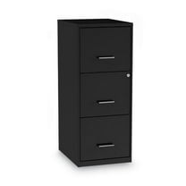 Alera Soho Vertical File Cabinet, 3 Drawers: File/File/File, Letter, Black, 14" x 18" x 34.9"