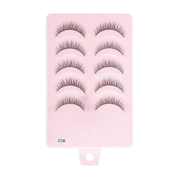 Unique Bargains 5 Pair Natural False Eyelashes for Makeup Black W02