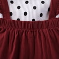 thumbnail image 5 of BemeyourBBs Toddler Baby Girls Summer Clothes Vintage Infant Baby Girls Summer 2 Piece Outfit Polka Dot Collar Short Sleeve T-Shirt and Ruffle Suspender Skirt Set, 5 of 7