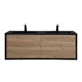 thumbnail image 2 of SERA Fleur Bathroom Vanity Black and Rough Oak, 2 of 7