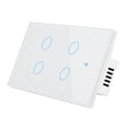 thumbnail image 2 of Interruptor de luz táctil WiFi, interruptor inteligente apt / aplicación de inteligente interruptor de temporizador 4 interruptor Interruptor blanco 4 Sunnimix Interruptor táctil inteligente WiFi RF, 2 of 8