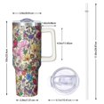 thumbnail image 2 of OBREWU Pioneer Flower Tumbler with Handle and Lid,Pioneer Flower 40oz Double Wall Vacuum Insulated Tumbler,Cups Gift for Women and Men, 2 of 7