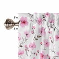 thumbnail image 5 of Half Window Curtain 36 Inches Long, Pink Spring Floral Window Treatment Curtain Drapes, Summer Botanical Elegant Small Tier Curtains for Bathroom Over Sink, 27.5"x36", 2 Panels, 5 of 7