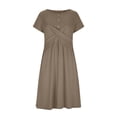thumbnail image 4 of Mifsaly A Line Dresses for Women Mini Short Sleeve Button Front T Shirts Dress Elegant High Waist Casual Summer Sundress 2026 S, 4 of 9