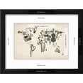 thumbnail image 3 of Musical Instruments Map of the World, Framed Art Print Wall Art by Michael Tompsett Sold by Art.Com, 3 of 4