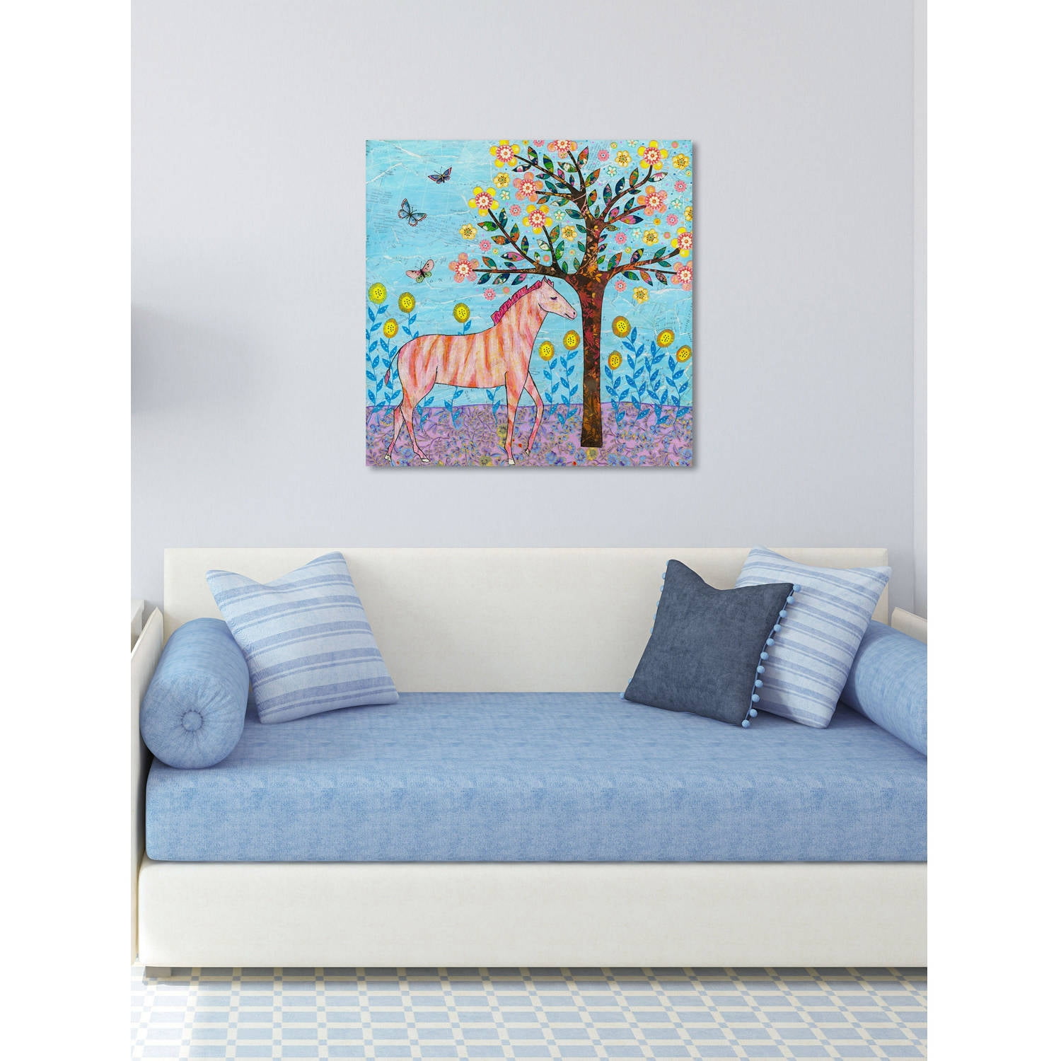 Marmont Hill "Jungle Zebra" by Sascalia Painting Print on Wrapped Canvas