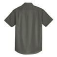 thumbnail image 6 of Mens Short Sleeve Superpro Twill Oxford Cotton/Polyester Button Down Shirt Sterling Grey 2X-Large, 6 of 6