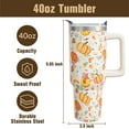 thumbnail image 5 of 40 oz Fall Tumblers with Handle and Straw, Pumpkin 40oz Stainless Steel Vacuum Insulated Travel Coffee Mug Cup Water Bottle, Thanksgiving Autumn Decor Stuff Accessories Gifts for Women, 5 of 6