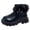 Black, variant on Kids Girls Snow Boots Cute Pearl Lace Bowknot Furry Lined Round Toe Winter Zipper Booties Antislip Lug Sole Platform Dress Ankle Boots 1 Big Kid Beige