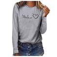 thumbnail image 1 of Pompotops T-shirt à Manches Longues et Col Rond Imprimé pour Femmes, 1 of 4