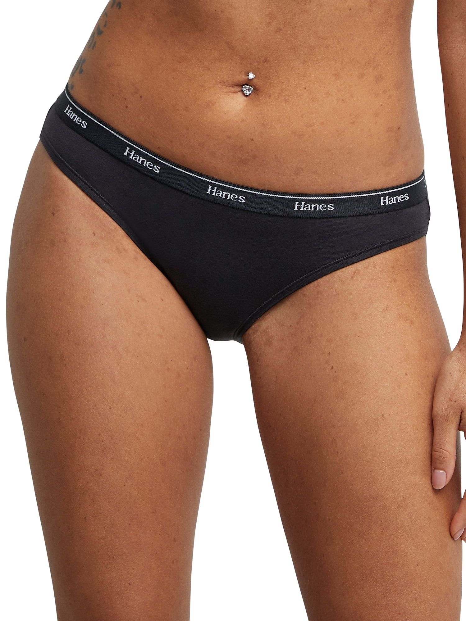 Hanes Originals Women’s Bikini Underwear, Breathable Cotton Stretch, 3-Pack