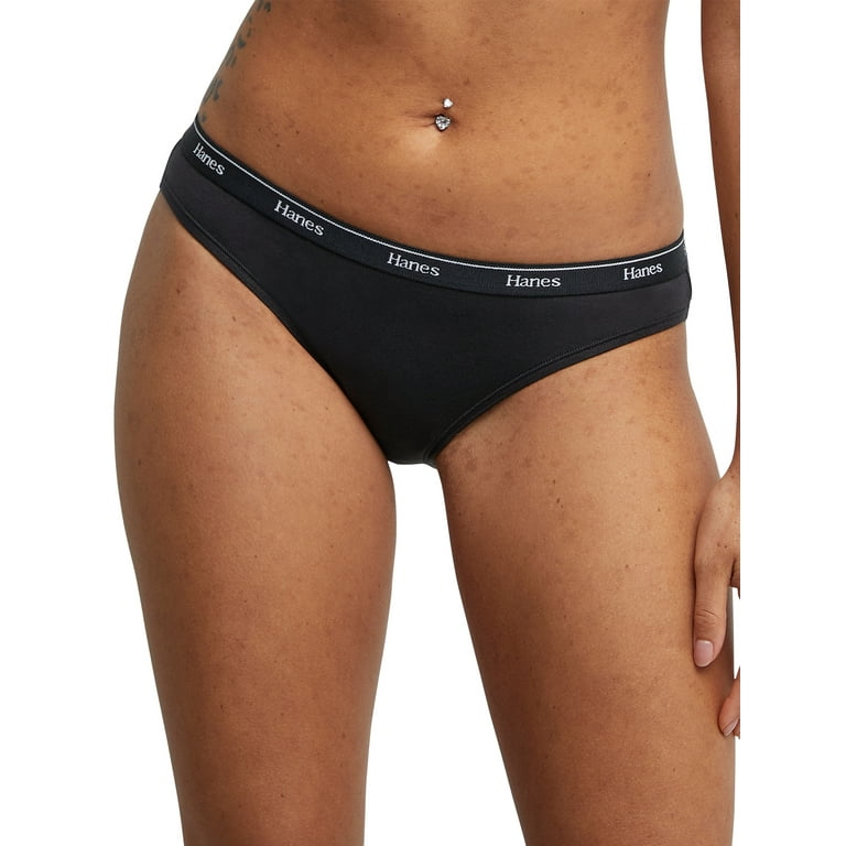 Hanes Originals Women's Bikini Underwear, Breathable Cotton Stretch, 3-Pack  