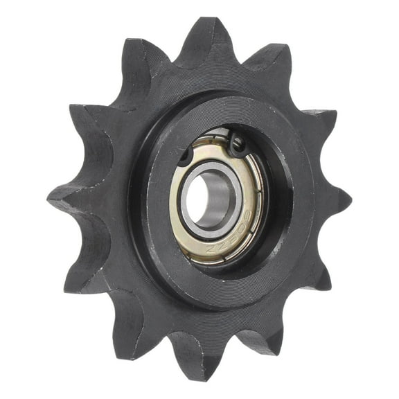 Uxcell Idler Sprocket, 8mm Bore 1/2" Pitch 12 Tooth, Carbon Steel with Insert Bearing