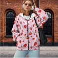 thumbnail image 4 of Garronmavis Cute Strawberry Women Hoodies Oversized Sweatshirts Lightweight Warm Women's Hoodies Long Sleeve Sweatshirts Comfortable Cozy Fall Fashion Outfits Casual Sweaters, 4 of 7
