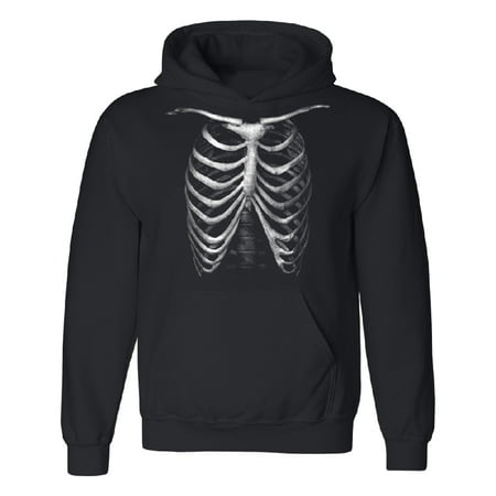Rib Cage Skeleton Unisex Hoodie Funny Halloween 2017 Costume Sweater Black Small