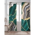 thumbnail image 2 of Sheer Curtains 84 Inches Long 2 Panels Set for Living Room, Green Marble Semi Sheer Curtains for Windows, Grey Gold Texture Vintage Farmhouse Art Voile Window Treatments Rod Pocket Curtain, 2 of 7