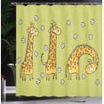 thumbnail image 4 of Ambesonne Animal Shower Curtain, Illustration of Giraffes, 69"Wx70"L, Avocado Green Caramel, 4 of 5