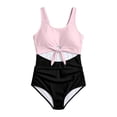 thumbnail image 3 of Shadoumai Girls One Piece Swimsuit 12-14 Gingham Ruffle Tankini Set Quick Dry Cute Floral Print Bathing Suit Modest Swimwear Spaghetti Strap, 3 of 4