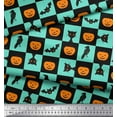 thumbnail image 2 of Soimoi Rayon Fabric Pumpkin,Cat & Bat Halloween Decor Fabric Printed Yard 42 Inch Wide, 2 of 3