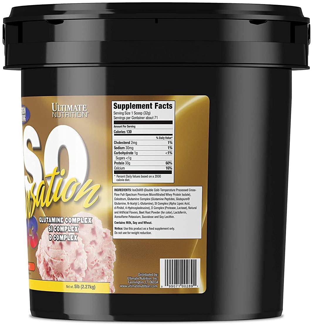 Ultimate Nutrition Iso Sensation 93 ,Whey Protein Powder Isolate-5lb