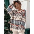 thumbnail image 2 of Suéteres navideños de otoño e invierno para mujer, suéteres casuales de manga larga de punto, suéteres básicos para mujer, camisetas de moda, ropa, 2 of 5