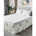 thumbnail image 4 of Colored Plant Bed Skirt California King Size 18" Drop Flowers Leaf Butterfly Ruffled Wrap Around Bed Skirts Adjustable Elastic Bedskirt Dust Ruffle for California King Size Bed, 4 of 7