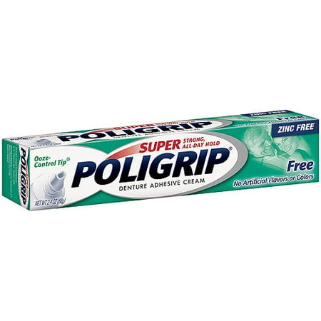 Super Poligrip Free Denture Adhesive Cream 2.4 Oz
