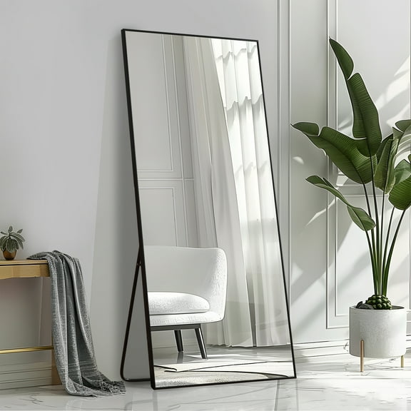 79x35 Oversized Rectangle Aluminum Alloy Frame Full Length Mirror Floor Mirror,Black