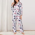 thumbnail image 2 of Pajama Sets for Women 2 Pcs, Sailing Marine Travel Button Down Long Sleeve Sleepwear Lounge PJ Sets, 2 of 6