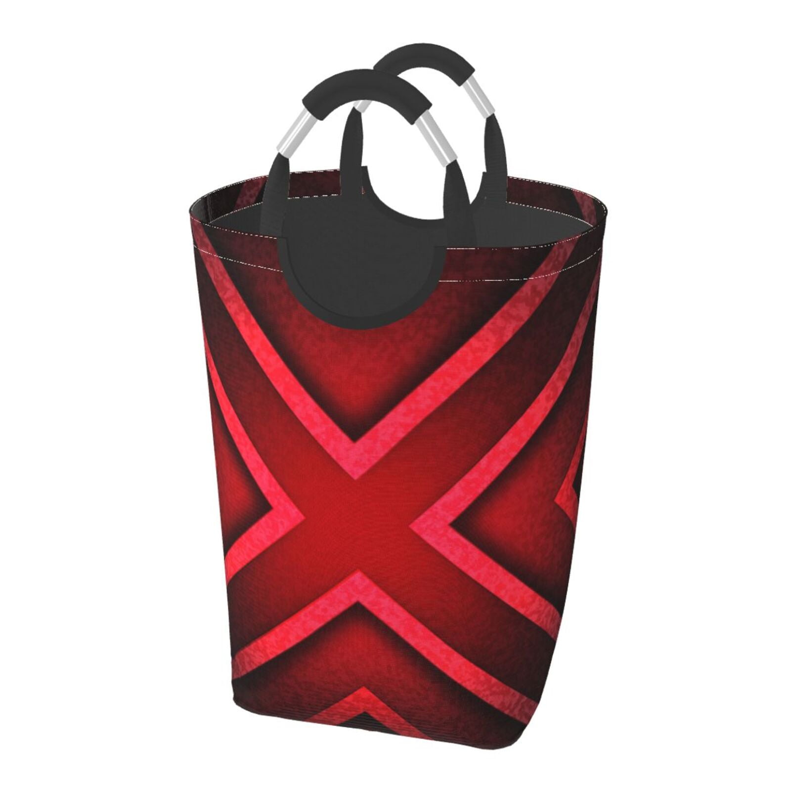 Red Grid Design Laundry Basket, Bathroom Dirty Clothes Organizer Square Laundry Basket Laundry