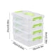 thumbnail image 3 of Stackable Desktop Storage Organizer Box with 4-Tier Drawers, Handle and Buckle Closure, Large Opening Plastic Storage for Office Desk, Makeup, Crafts and Small Items, 3 of 6