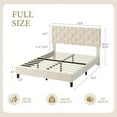 thumbnail image 2 of Twin Size Platform Bed Frame with Upholstered Headboard, Fabric Upholstered Bed Frame with Adjustable Headboard, Bed Frame with Diamond Pattern and Soft Fabric, Wood Slat Support, Grey, 2 of 9