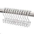 thumbnail image 3 of Double Shower Curtain Hooks Rings Heavy Duty Set of 12, White, 3 of 4