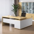 thumbnail image 4 of Minimalist Modern Office Desks Computer Cabinet Drawers Writing Storage Executive Mainstays Laptop Mesa Escritorio Accessories My Lux Decor Round, 4 of 6