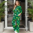 thumbnail image 2 of Renewold St. Patrick's Day Women Comfiest Holiday Outfits Long Sleeve Sweatshirts High Waisted Drawstring Pants Lounge Sets for Womens 2 Piece Outfit, Green Shamrock Heart Pint, XL, 2 of 7