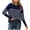 Navy, variant on WREESH Fashion Pullover Women's Stripe Blouses Long Sleeved Knitted Sweater Round Neck Top Sweater Black