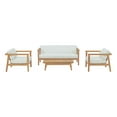 thumbnail image 2 of Modway Bayport 4 Piece Outdoor Patio Teak Set in Natural White, 2 of 8