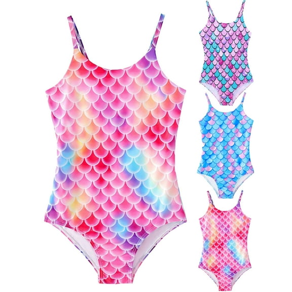 Toddler Litle Girls One Pieces Swimsuit Cute Swimwear Bathing Suits UPF 50 4-12Years