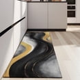 thumbnail image 4 of Black White Gray Gold Marble Pattern Kitchen Rug Mat,Kitchen Runner Rugs Non Skid Washable,Decorative Kitchen Floor Mats for Kitchen,Sink,Laundry,17"X47", 4 of 5
