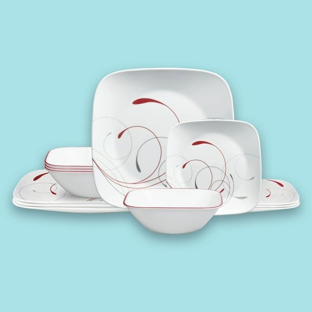 Corelle Splendor Square 12pc Dinnerware Set, Service for 4 Walmart