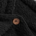 thumbnail image 5 of Frostluinai Fuzzy Fleece Cardigan for Women Lapel Collar Long Sleeve Fluffy Cardigan Plus Size Solid Button Outerwear Pajama with Pocket, 5 of 8