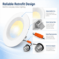 4 Inch Recessed LED Downlight, 5CCT Dimmable, 12 Pack, Canless Retrofit ...